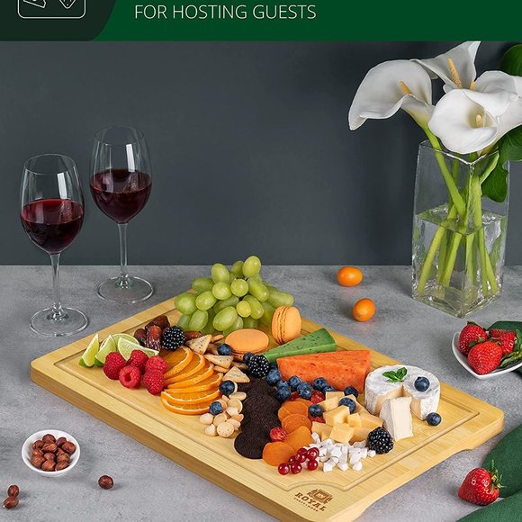 Extra Large Organic Bamboo Cutting Board | Kitchen Chopping Board (XL 18 x 12") - Picture 8 of 16